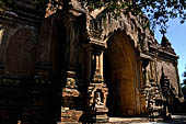 Bagan Myanmar. Htilominlo temple. Nicely carved reliefs of the doorways. 